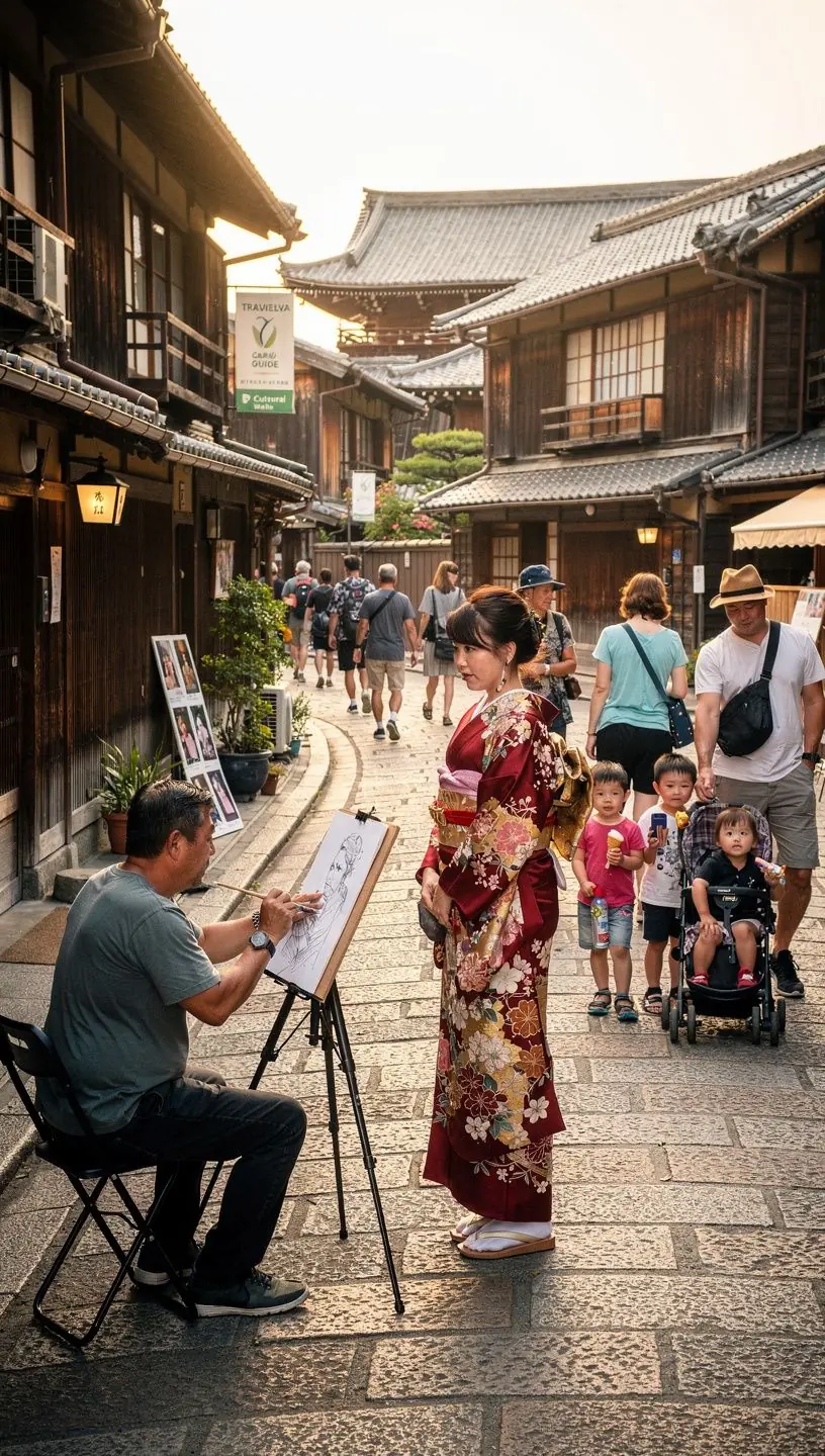A breathtaking sunset over a traditional Japanese temple, highlighting the beauty of cultural heritage and nature.
